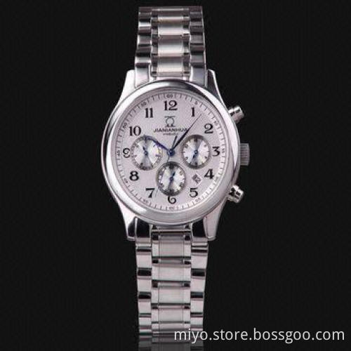 Multifunction Style Skeleton Automatic Watch in Stainless Steel Case and Bracelet, 3ATM WRC